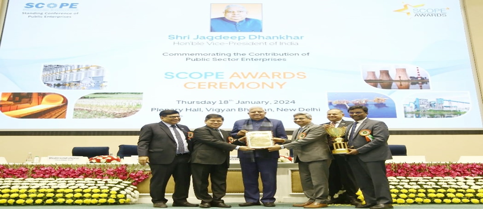The Hon'ble Vice President of India, Sh. Jagdeep Dhankhar, presented the SCOPE Eminence Award to RailTel. The company won the award in Institutional Excellence (Miniratna I & II) Category for overall outstanding performance during the year 19-20. Moment of Pride for the RailTel family.